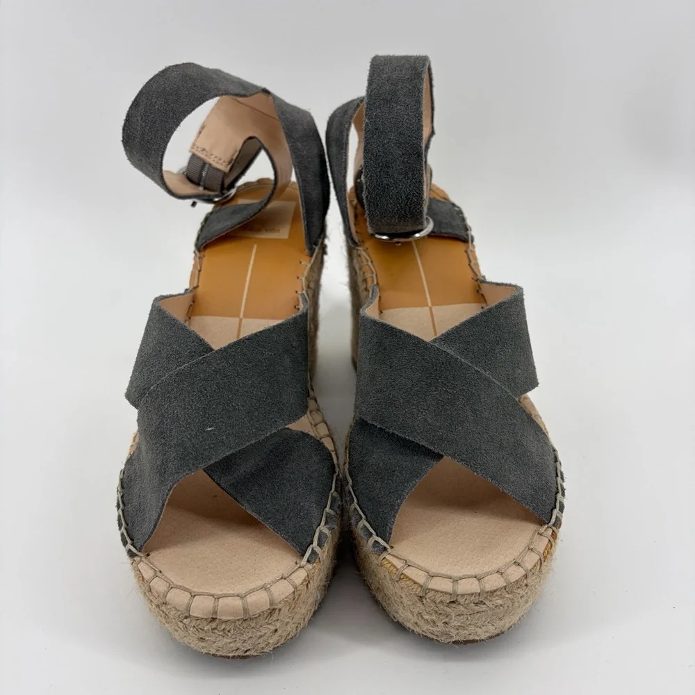 Dolce Vita Carsie Espadrilles Platform Wedge Women's Gray Sandals Size‎ 8